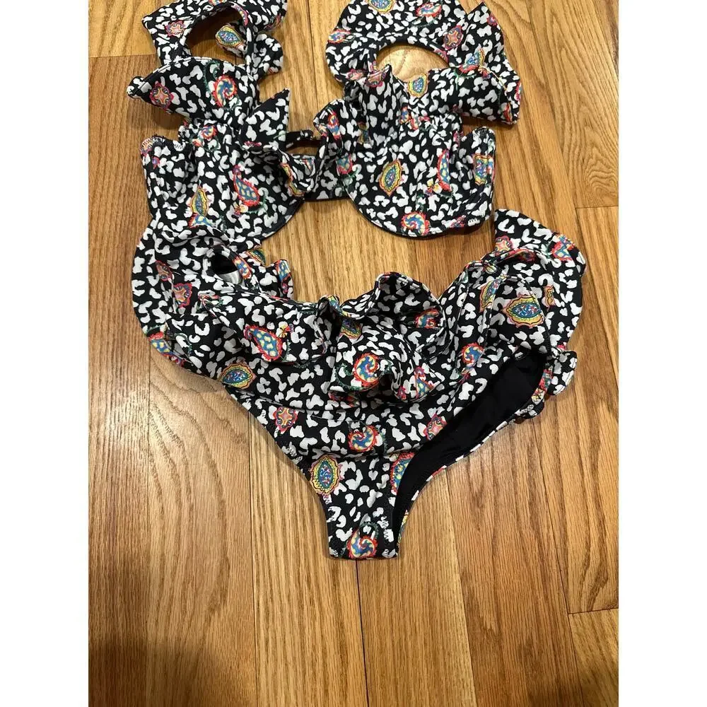 Caroline Constas Anastasia Bikini Top Size L and Lotus Bikini Bottom Size M Set